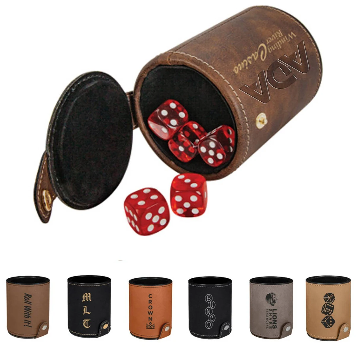 Round PU Leather Dice Cup 1