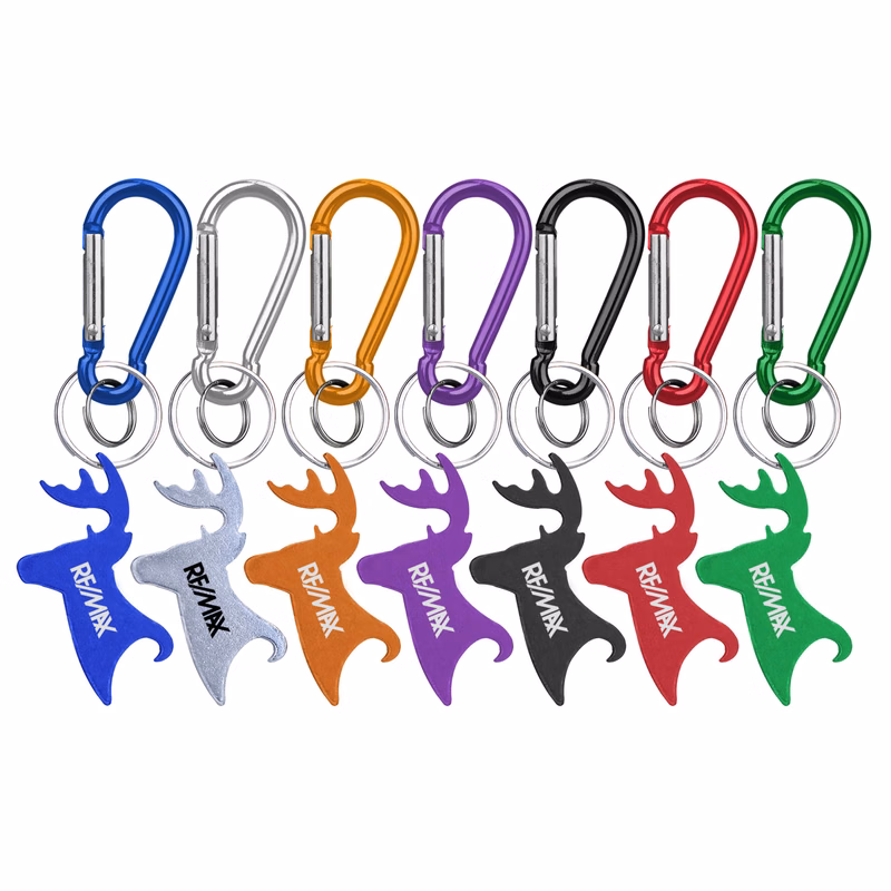 Big Buck Shaped Bottle Opener Key Holder and Carabiner