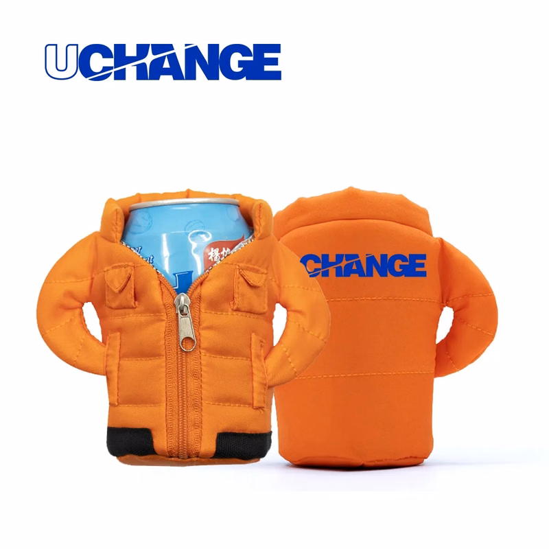 Puffer Jacket Can Cooler Insulated Sleeve 12 Oz.