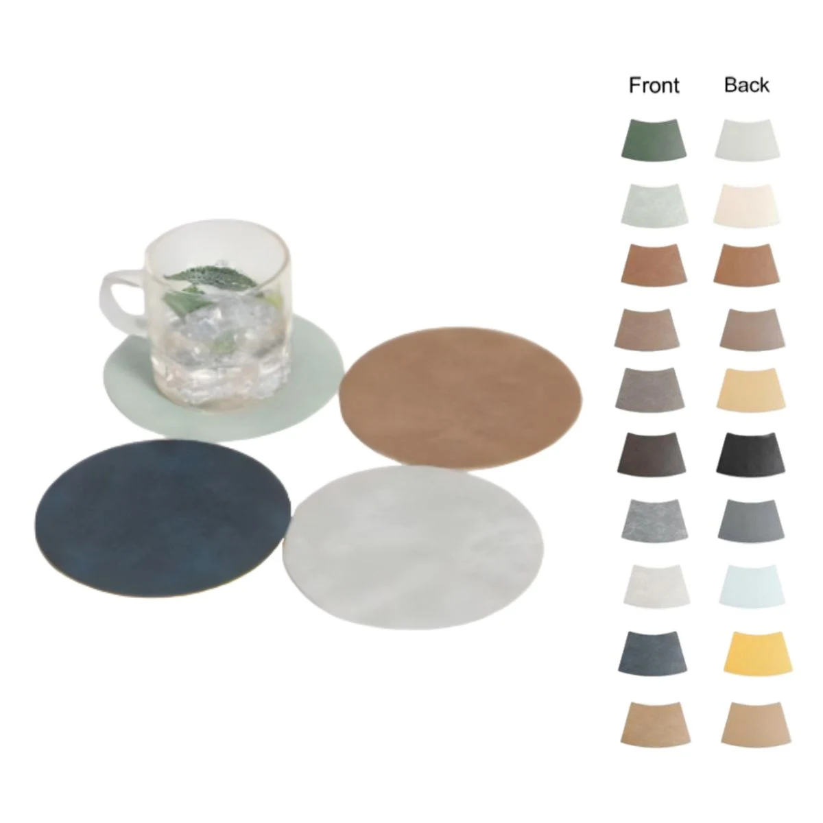 Retro Round Leather Drink Coaster 1