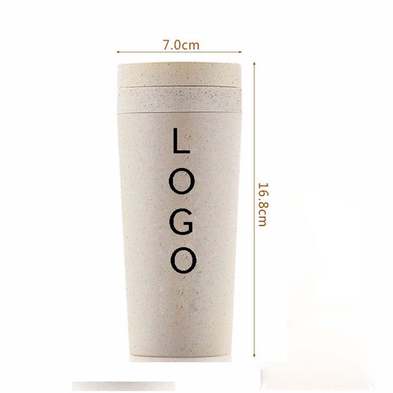Wheat Straw Mug Double Layer Thermos Cup