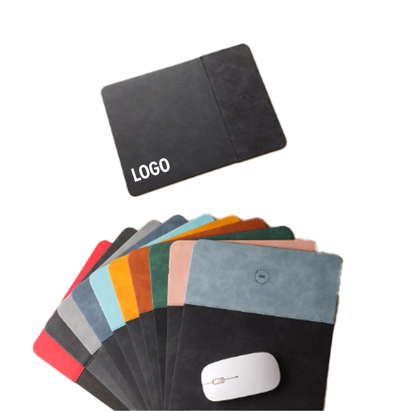 PU Leather Desk Mouse Pad With Wireless Charging