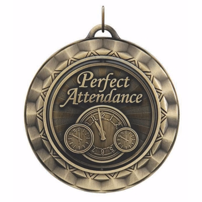 Attendance Spinner Medal, 2 5/16"