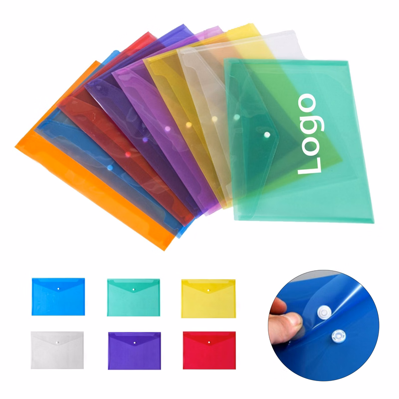 Transparent Snap Button Document Folder Polypropylene