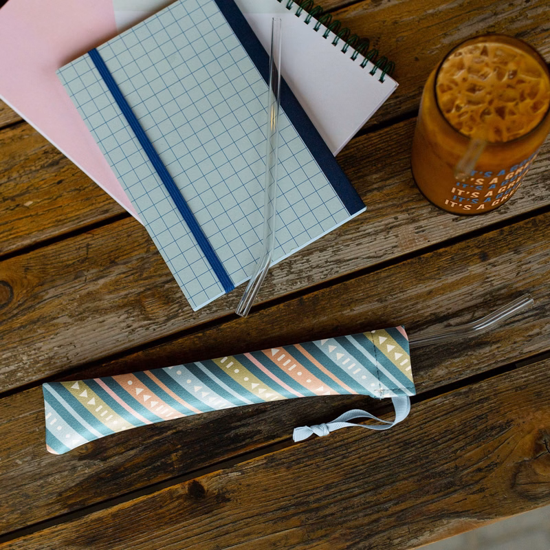 POUCH FOR REUSABLE STRAWS - VEGAN LEATHER - POUCH EMPTY