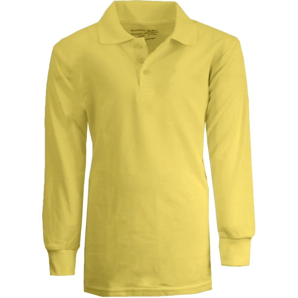 Boys' Uniform Polo Shirts - Sizes 16 - 20 Yellow Long Sleeve 1