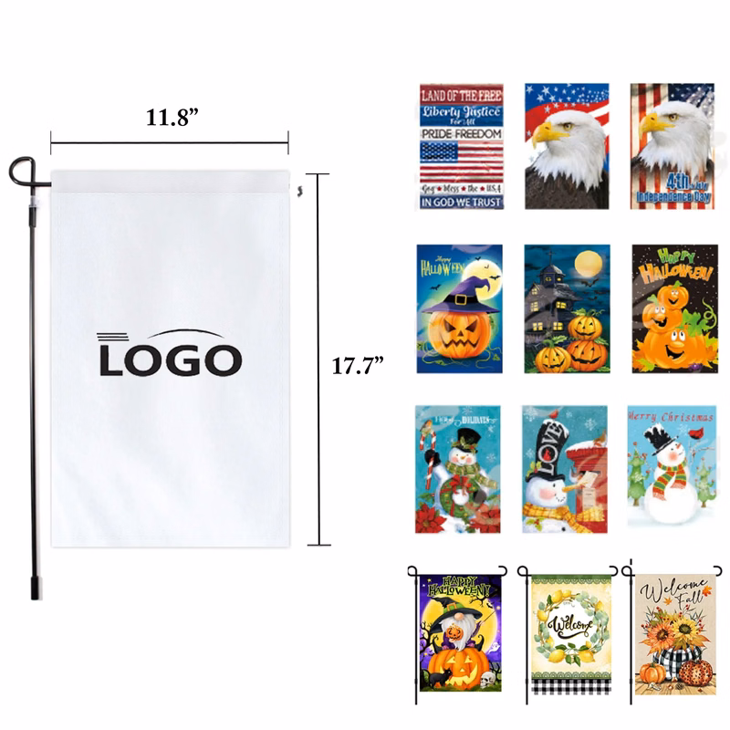 MOQ50 Custom Layered Garden Flags for Holidays
