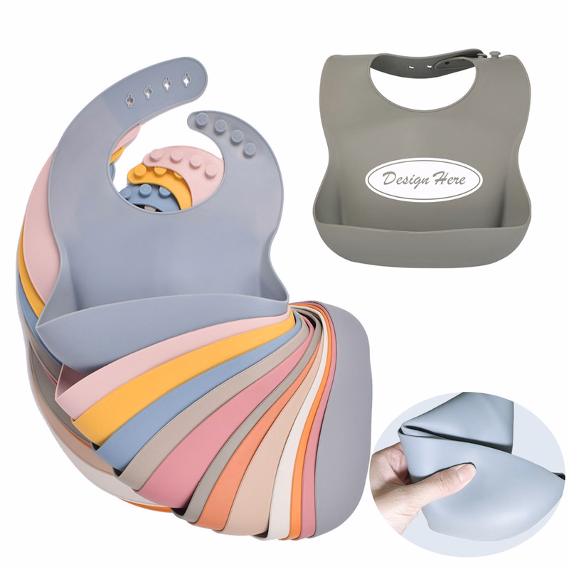 Easy-Clean Waterproof Silicone Bibs for Babies