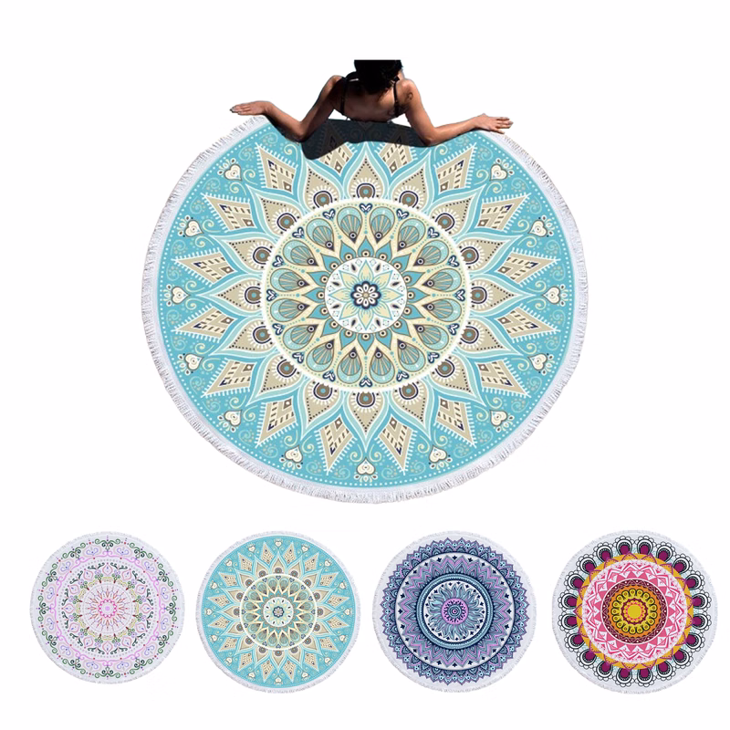 MOQ 50pcs Full Color Round Beach Towel