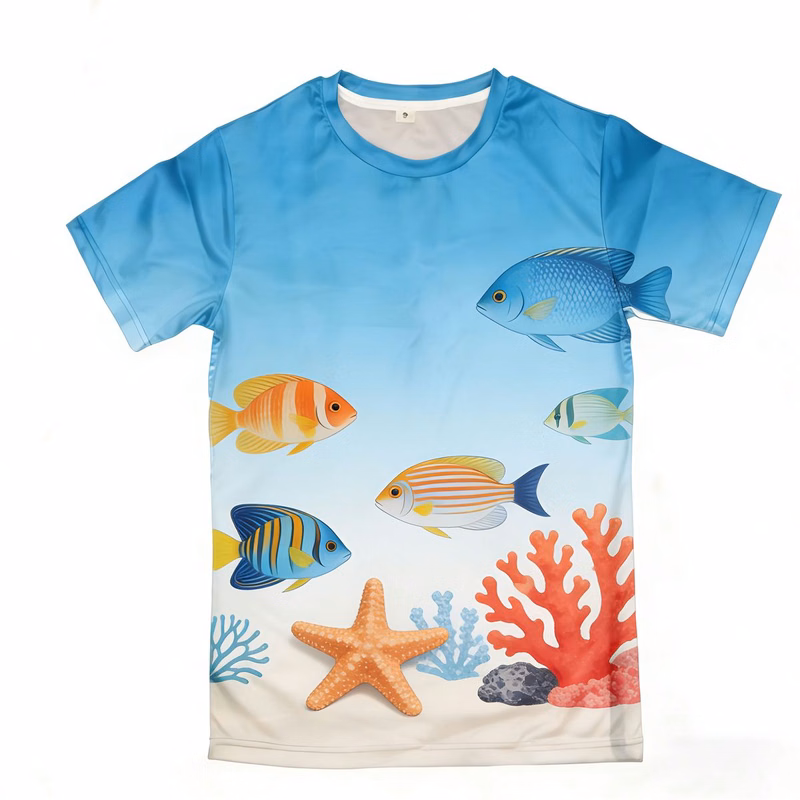 Customizable Full Color Print Crew Neck T-Shirt