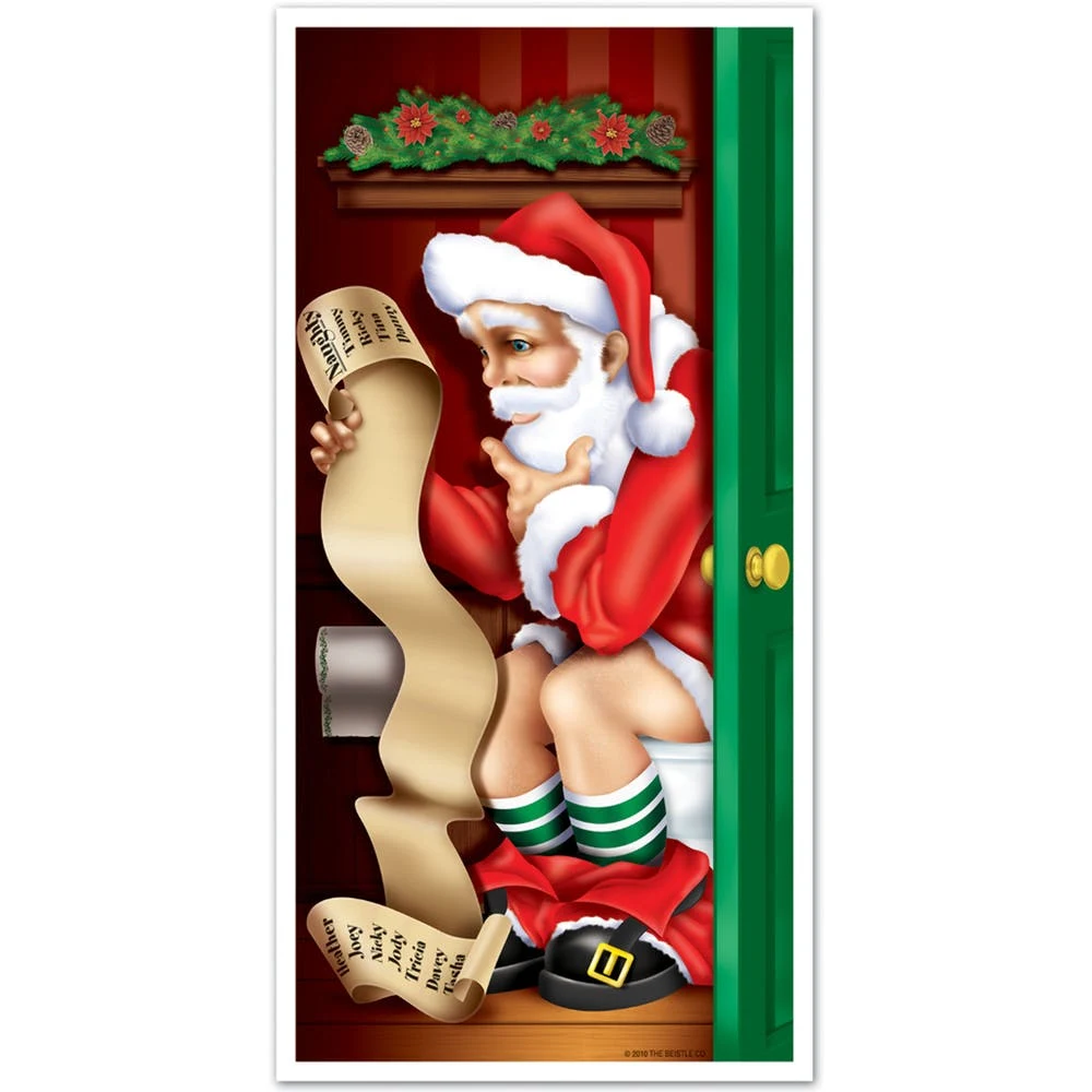 Santa Restroom Door Covers - 30" x 5' 1