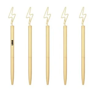 Lightning Shaped Paper Clip Twist Metal Pen 1