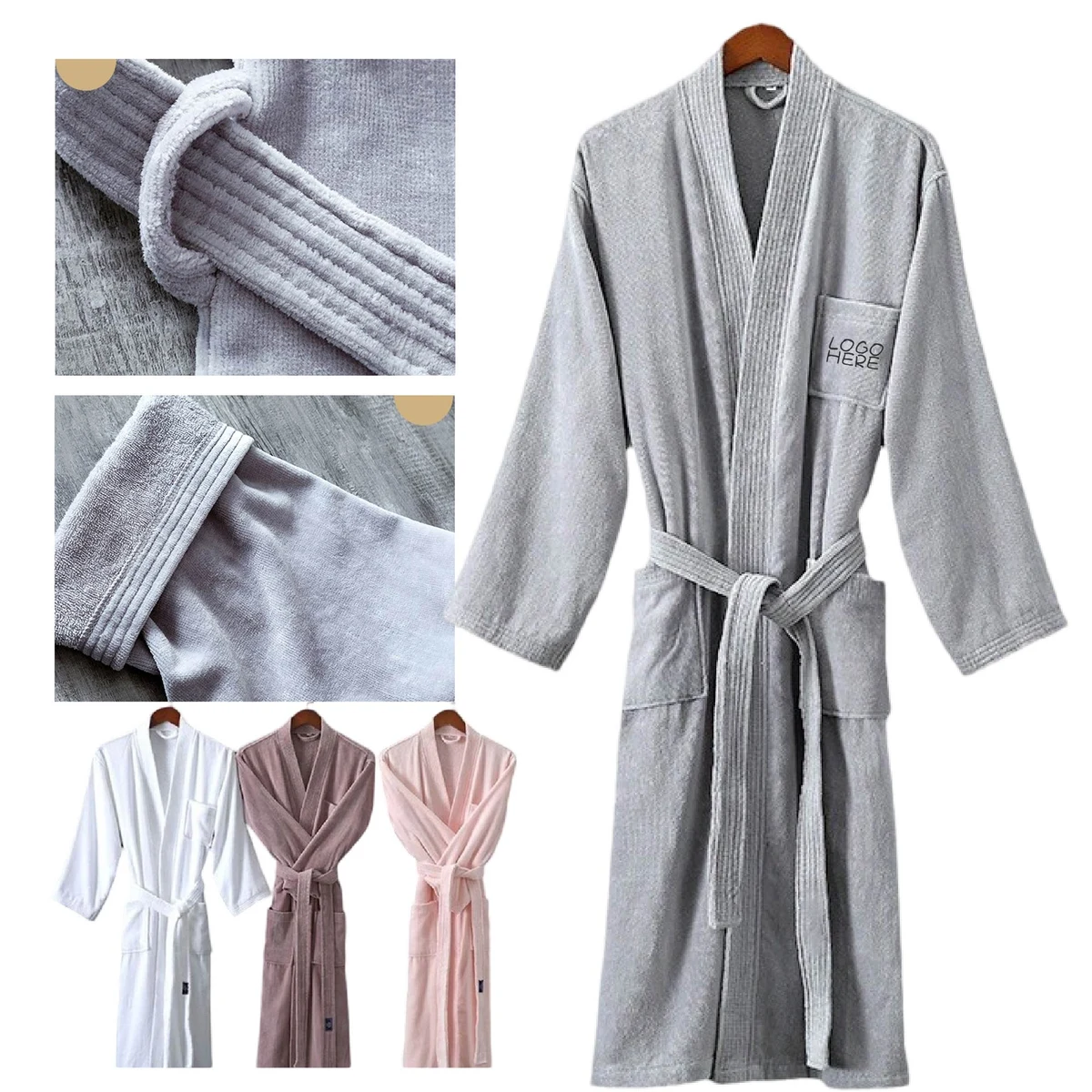 Cotton Waffle Bathrobe 1