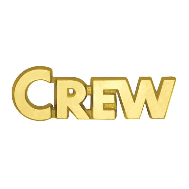 Crew Bright Gold Chenille Lapel Pin 1