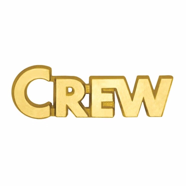 Crew Bright Gold Chenille Lapel Pin