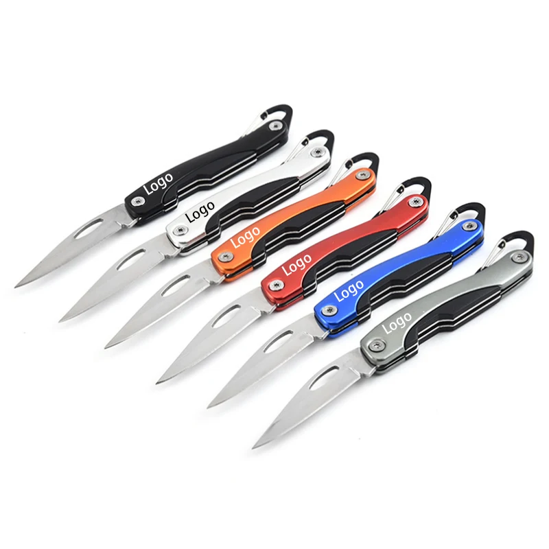 Stainless Steel Folding Pocket Knife with Key Chain 1
