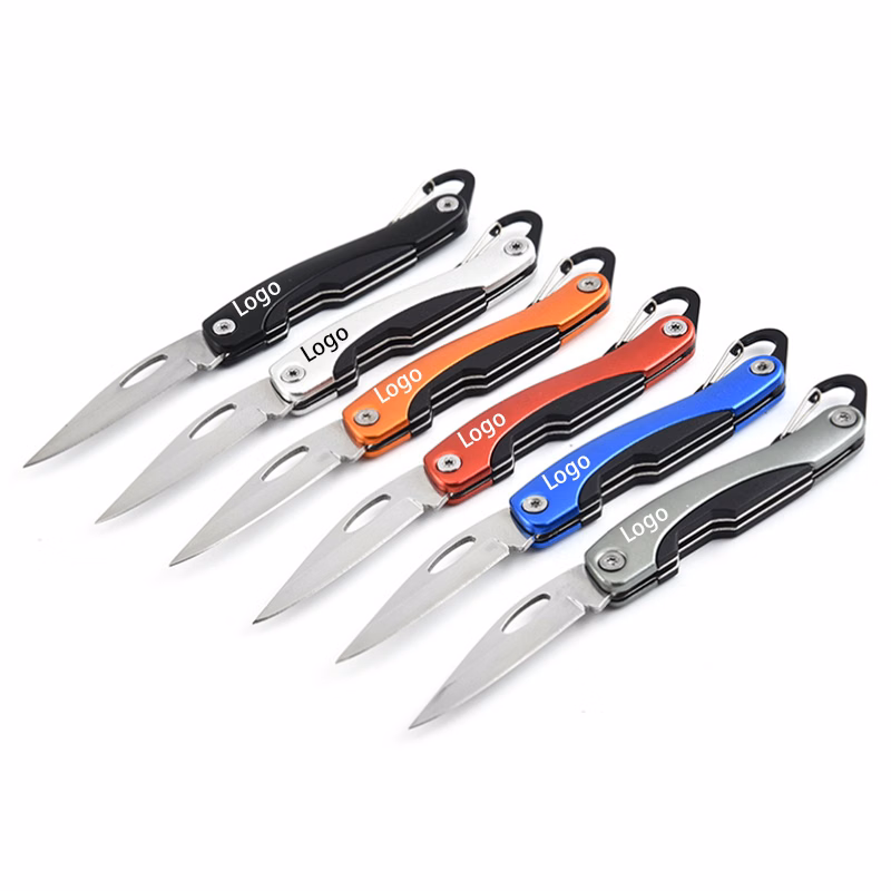 Stainless Steel Folding Pocket Knife with Key Chain