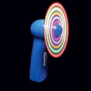 Blue Handheld MultiColor LED Glow Light Up Fan