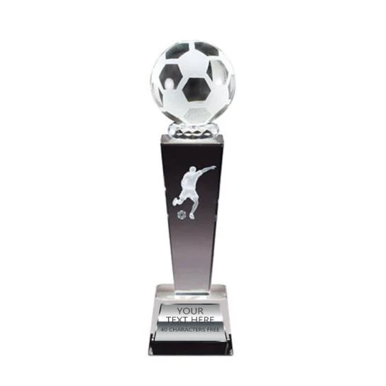 Crystal Tower Soccer male Award 9x2.5" 1