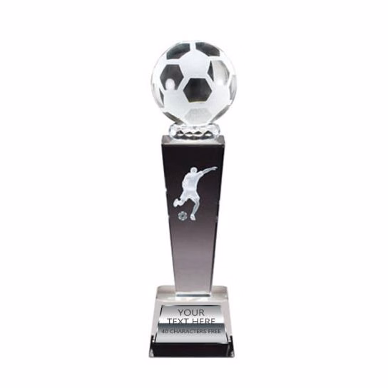 Crystal Tower Soccer male Award 9x2.5"