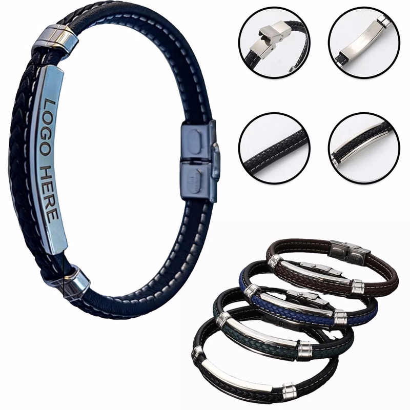 Braided Fiber Stainless Steel Stackable Bracelet
