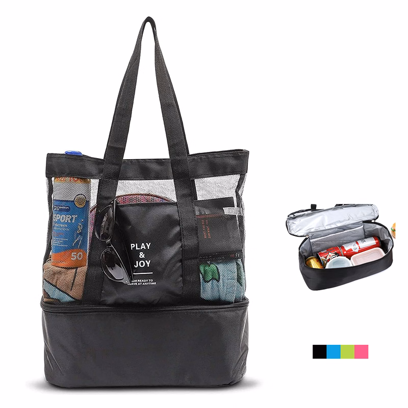 Mesh Beach Tote with Cooler