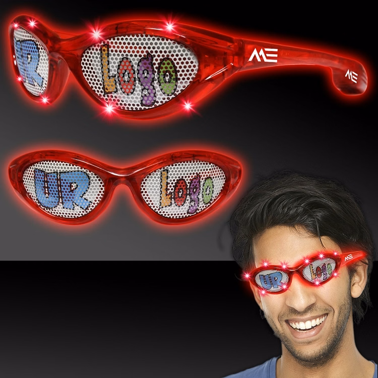 Red Custom LED Billboard Sunglasses