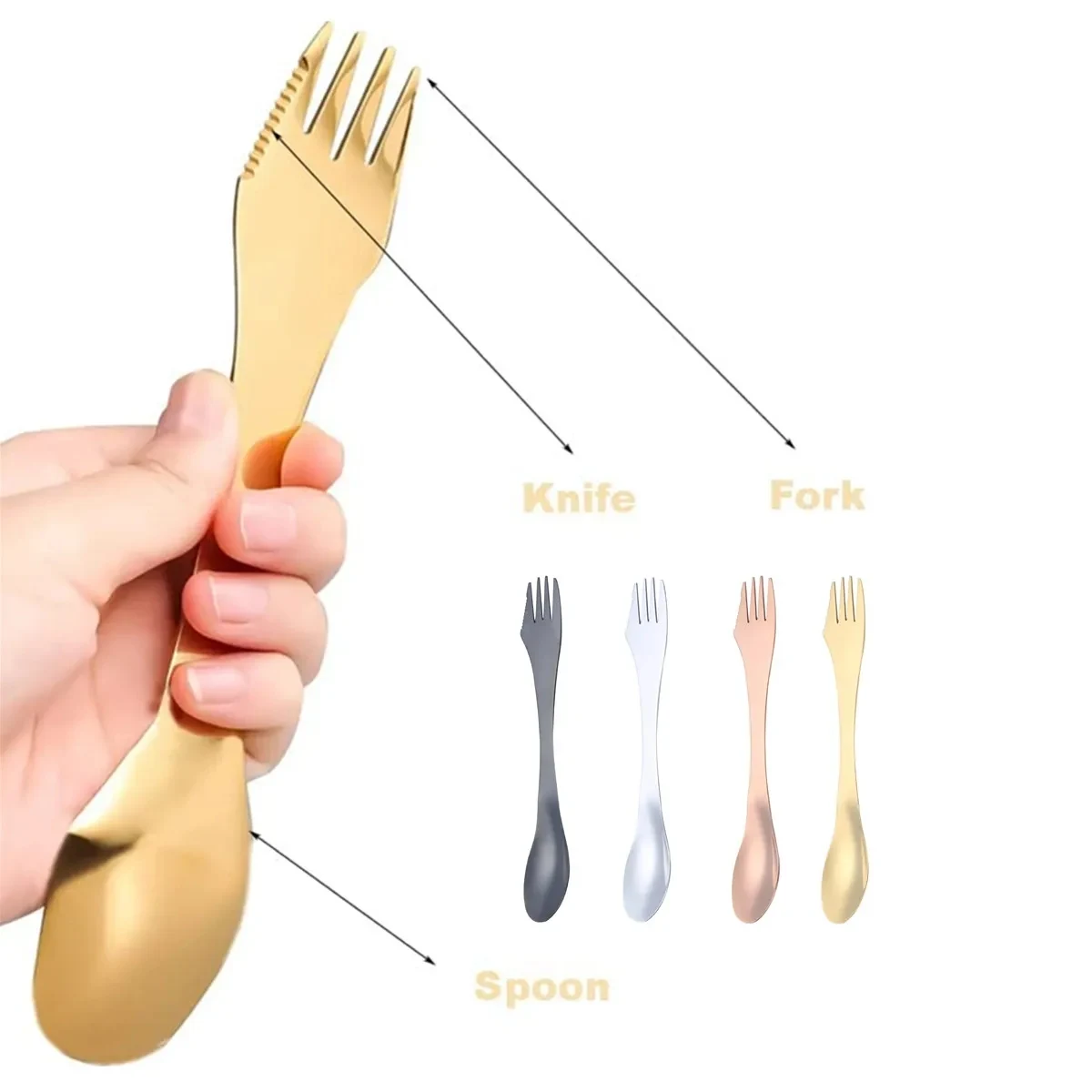 Stainless Steel Sporks 3 In 1 Fork Knife Spoon Utensils Set 1