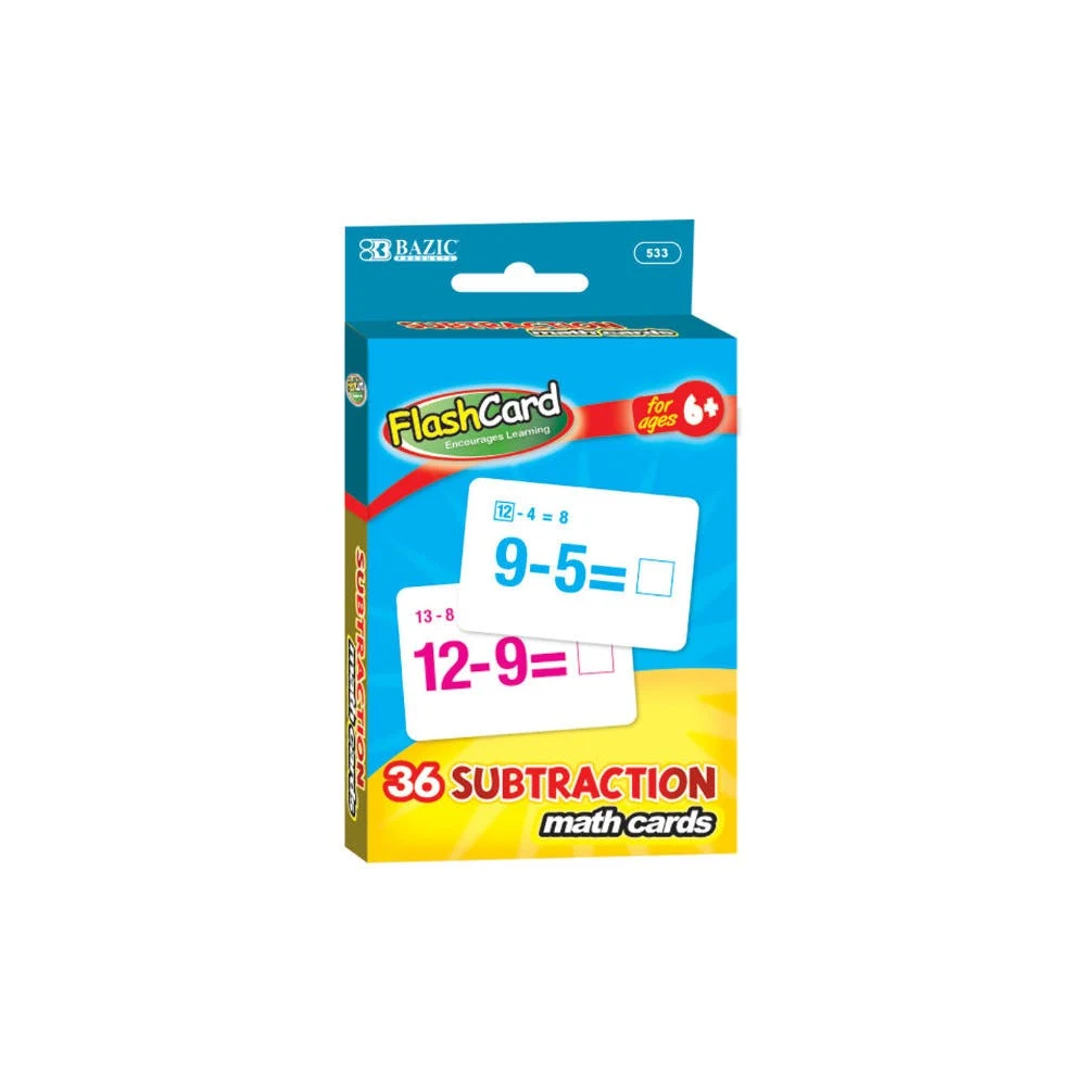 Subtraction Flashcards - 24 Cards 1