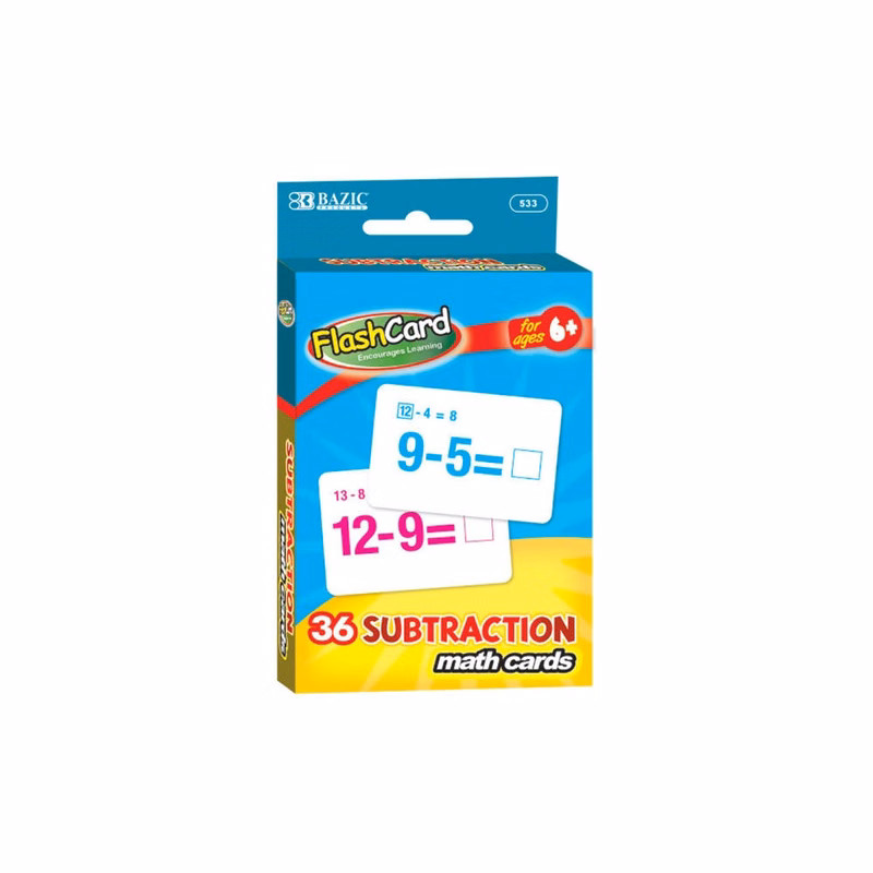 Subtraction Flashcards - 24 Cards