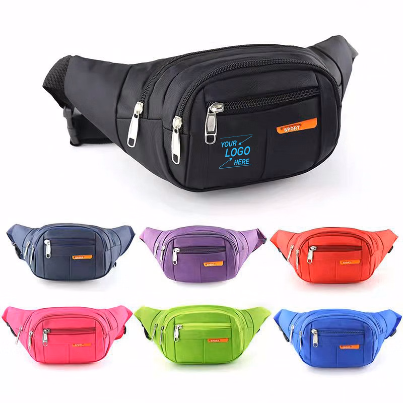 Triple Zipper Large Fanny Pack