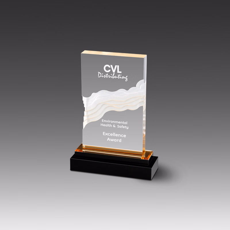 CrystalAcrylic Fusion Wave Award (5"x7-1/8"x1")
