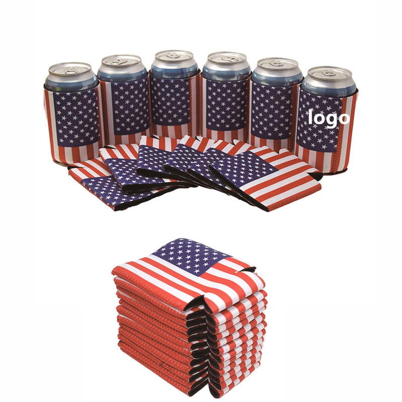 Neoprene American Flag Can Coolie