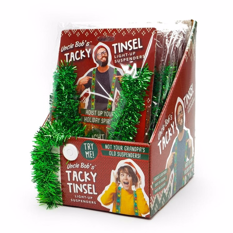 Tacky Tinsel Light Up Suspenders