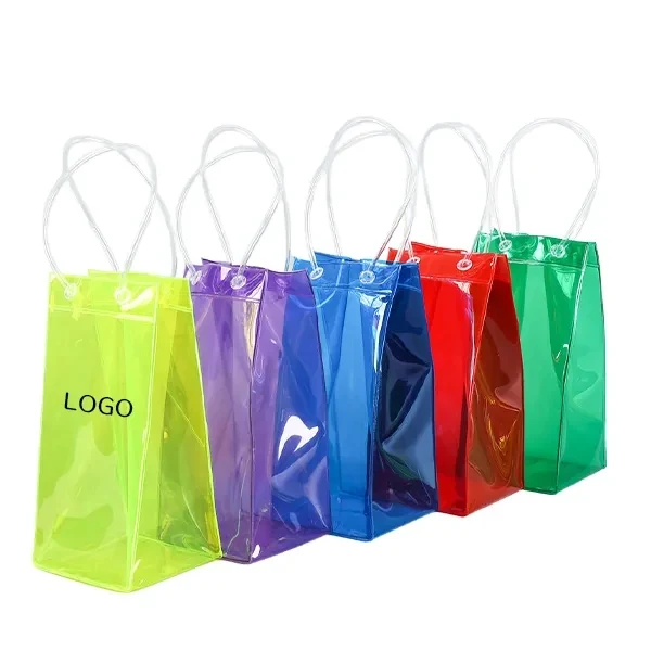 Clear PVC Wine Bottle Ice Bag 1