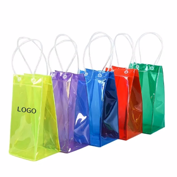 Clear PVC Wine Bottle Ice Bag