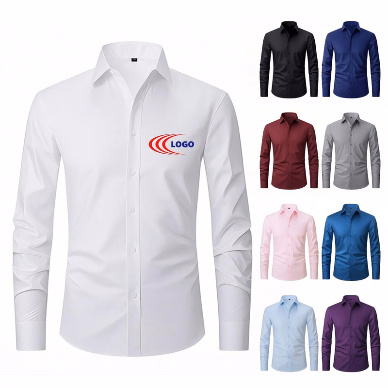 Men Stretch Wrinkle Free Dress Shirt