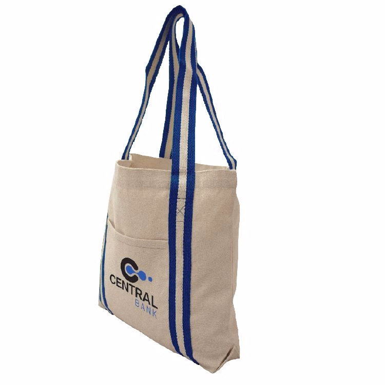 Royal Candy Stripe Cotton Tote