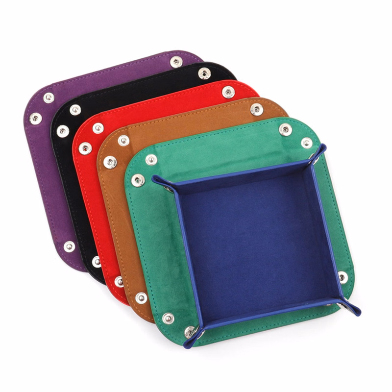 PU Leather Valet Tray Desktop Storage Organizer