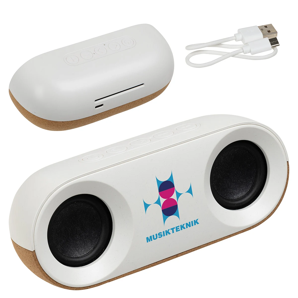 Ovation 10W Stereo Speaker Made With FSC® Cork & Recycled Plastic 1