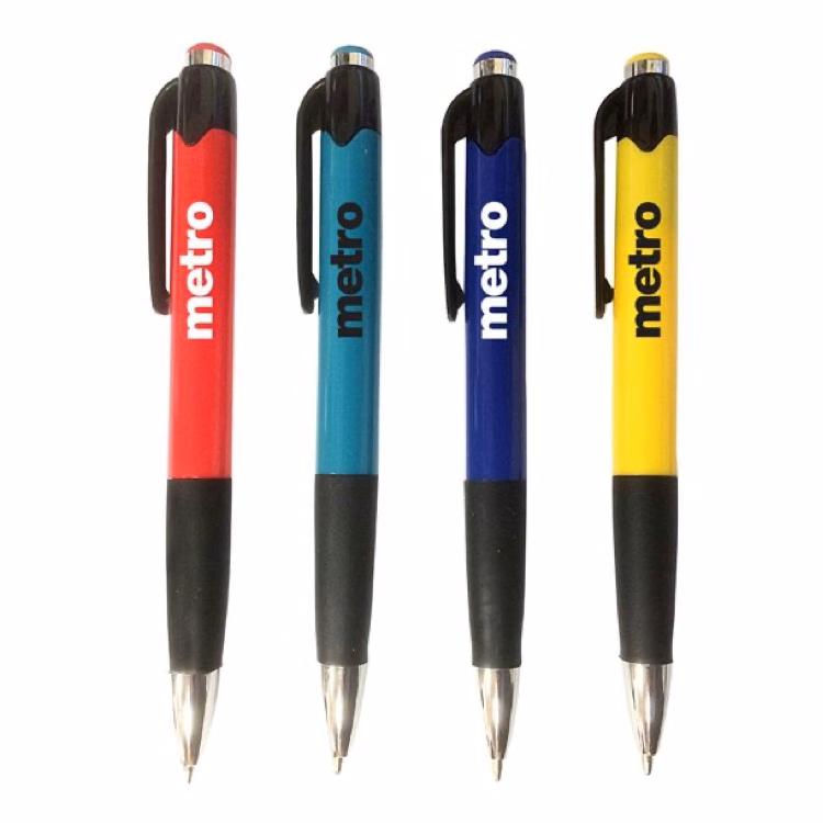 Color Barrel w/ Black Soft Grip Pen (3 Working Days)