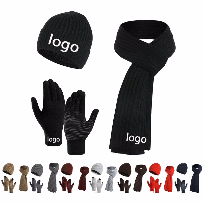 Acrylic Warm Hat Scarf Gloves Set