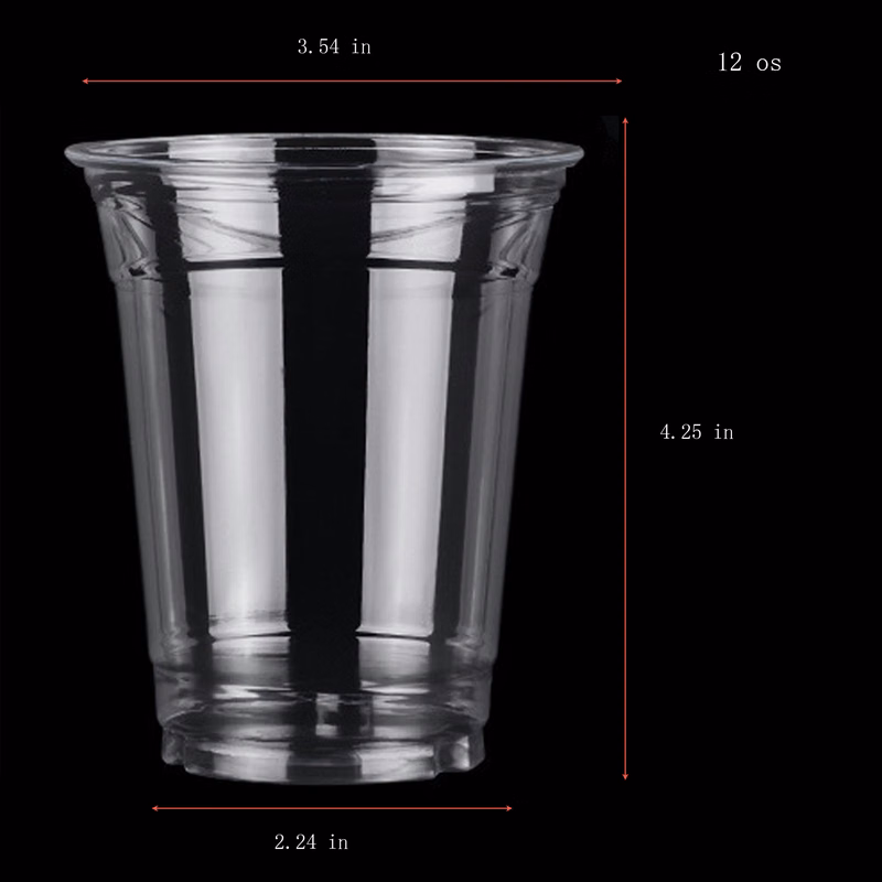 Durable 12oz Single Layer Clear Plastic Beverage Cup
