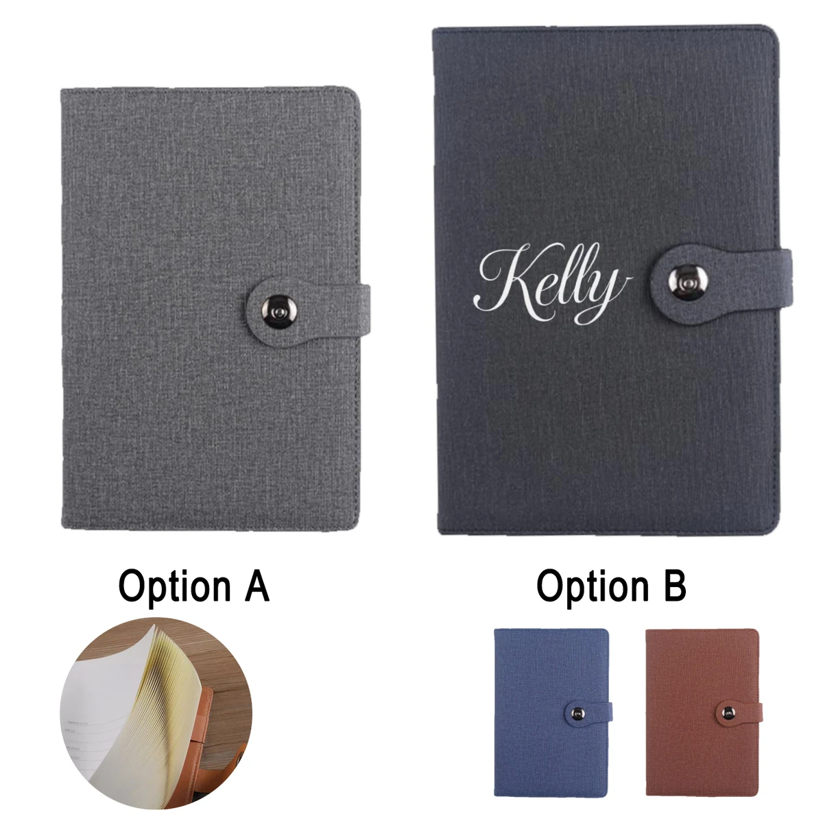 Magnetic Closure Linen Covered Notebook 1