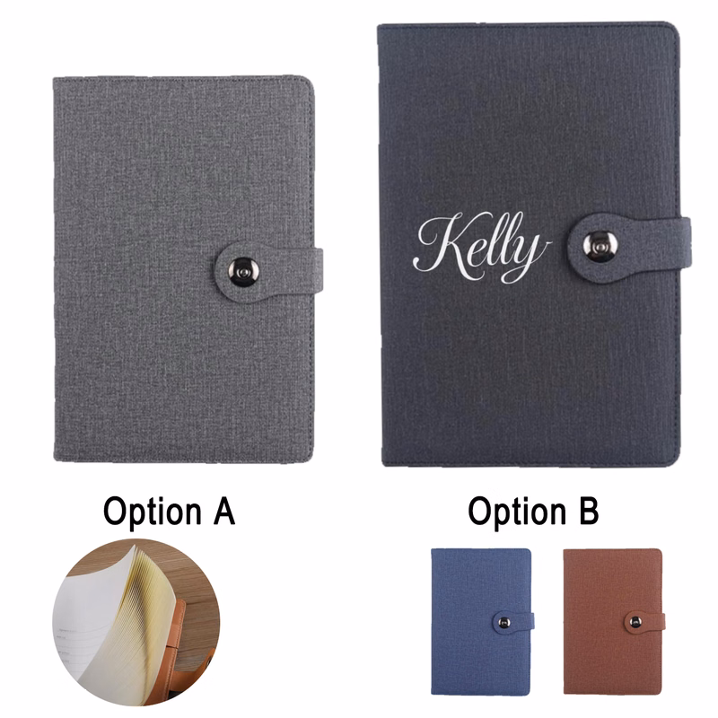 Magnetic Closure Linen Covered Notebook