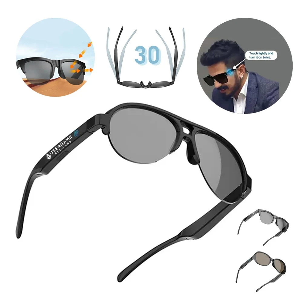 Rechargeable Wireless Touch Controls Smart Audio Sunglasses 1