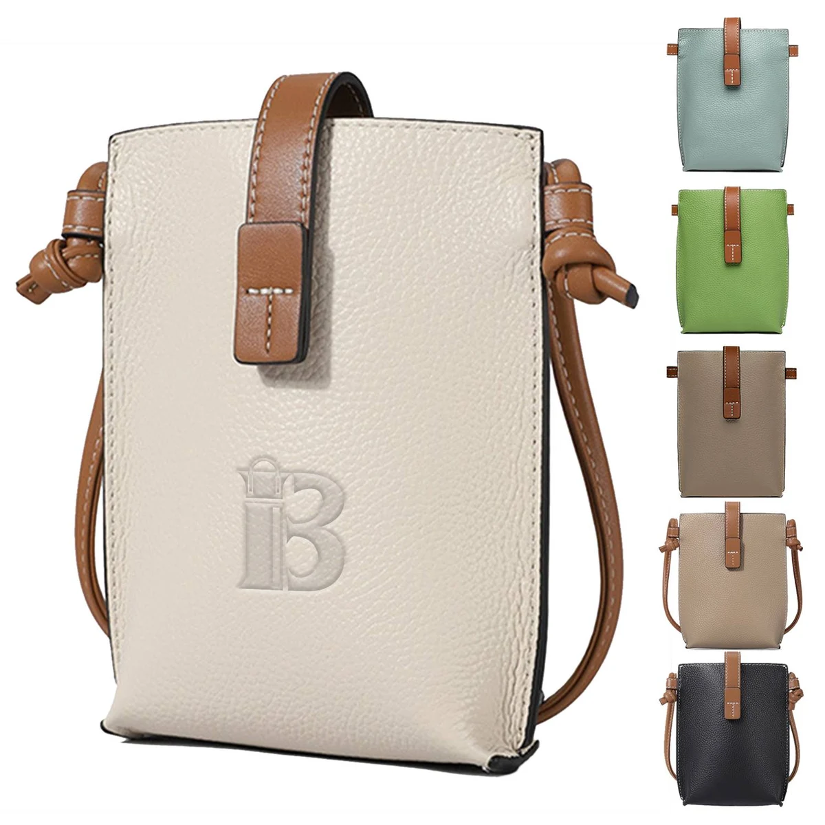 Genuine Leather Simple shoulder cross-body pouch bag 1