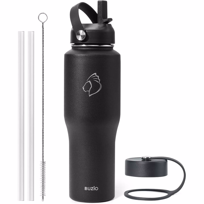 Slim outline w/thermos flask Cap Water Bottle, Double Wall Vacuum Insulated Water Bottle