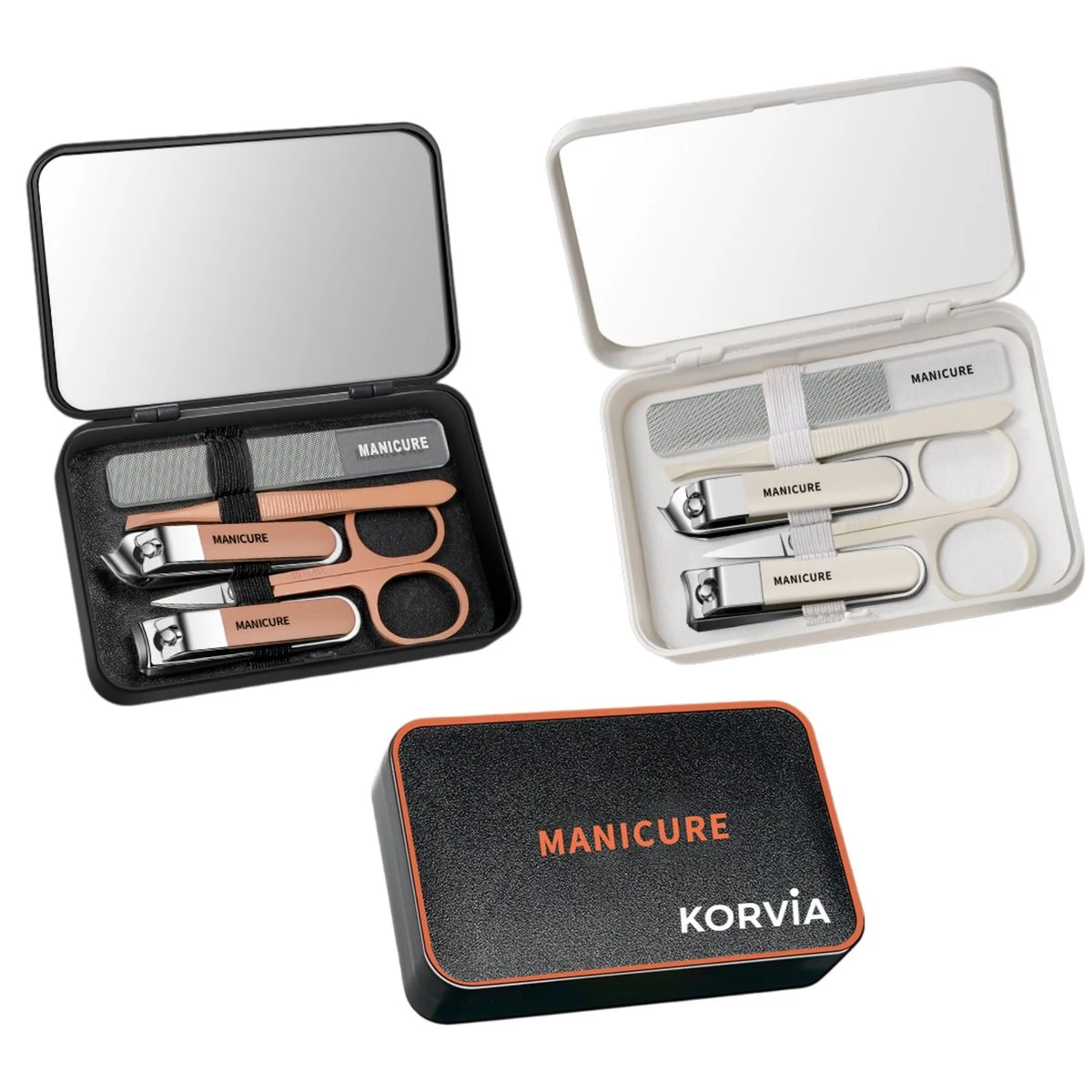 5pcs Manicure Set with Built in Mirror 1