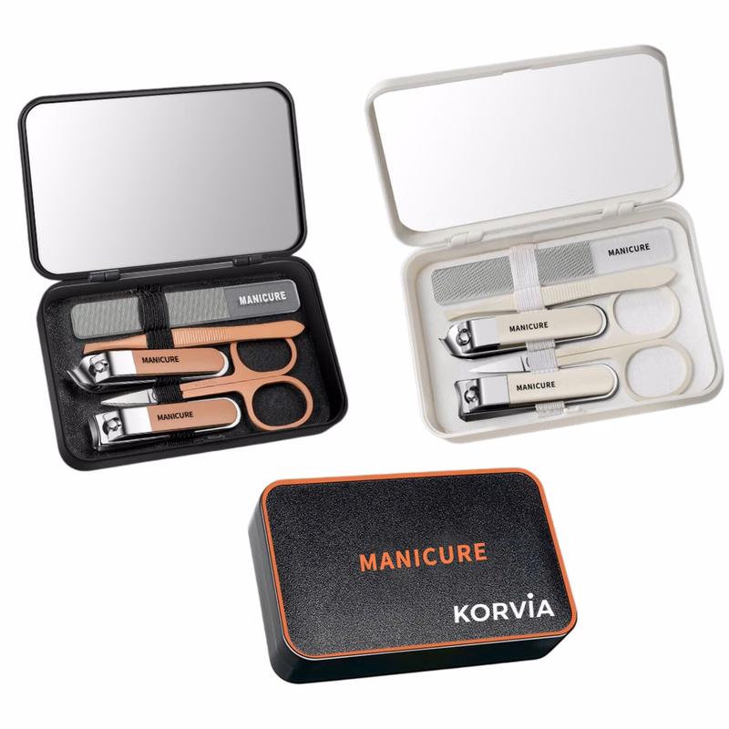 5pcs Manicure Set with Built in Mirror